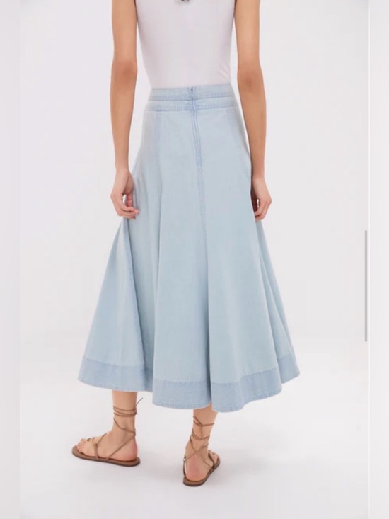 Tuckernuck Light Wash Blue Denim Brynn Panelled Maxi Skirt Size:0 NWT - Picture 4 of 10